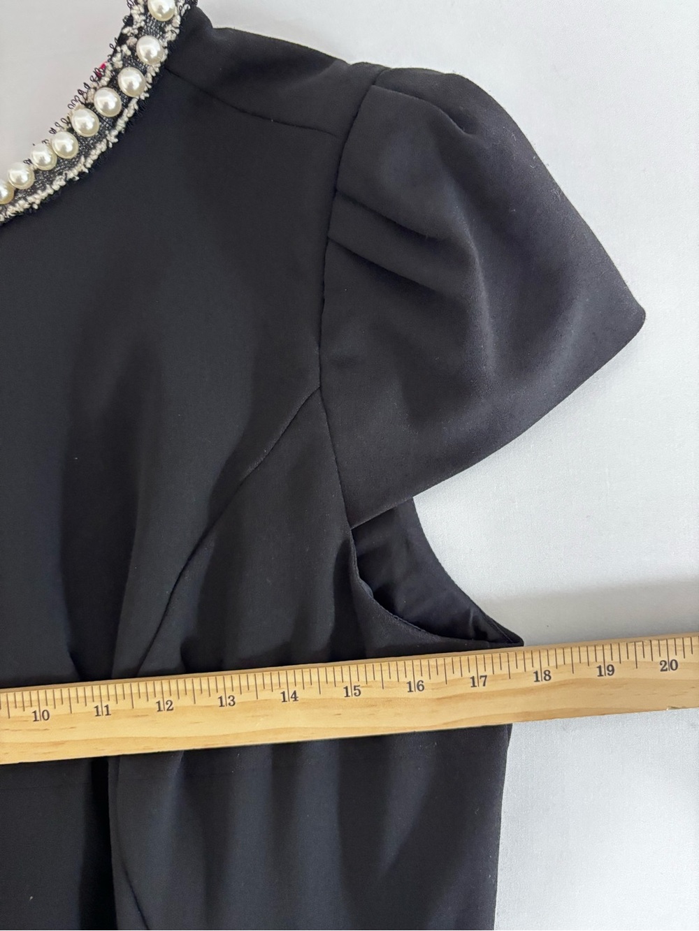 Betsey Johnson Black Pearl Beaded Neckline Dress Plus Size 16W Cocktail Party - Picture 8 of 13